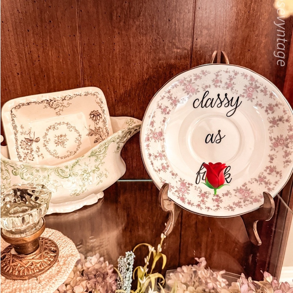 Floral Classy‎ Humor Saucer